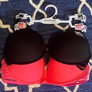 Bebe Intimates Black and Pink Bra Set